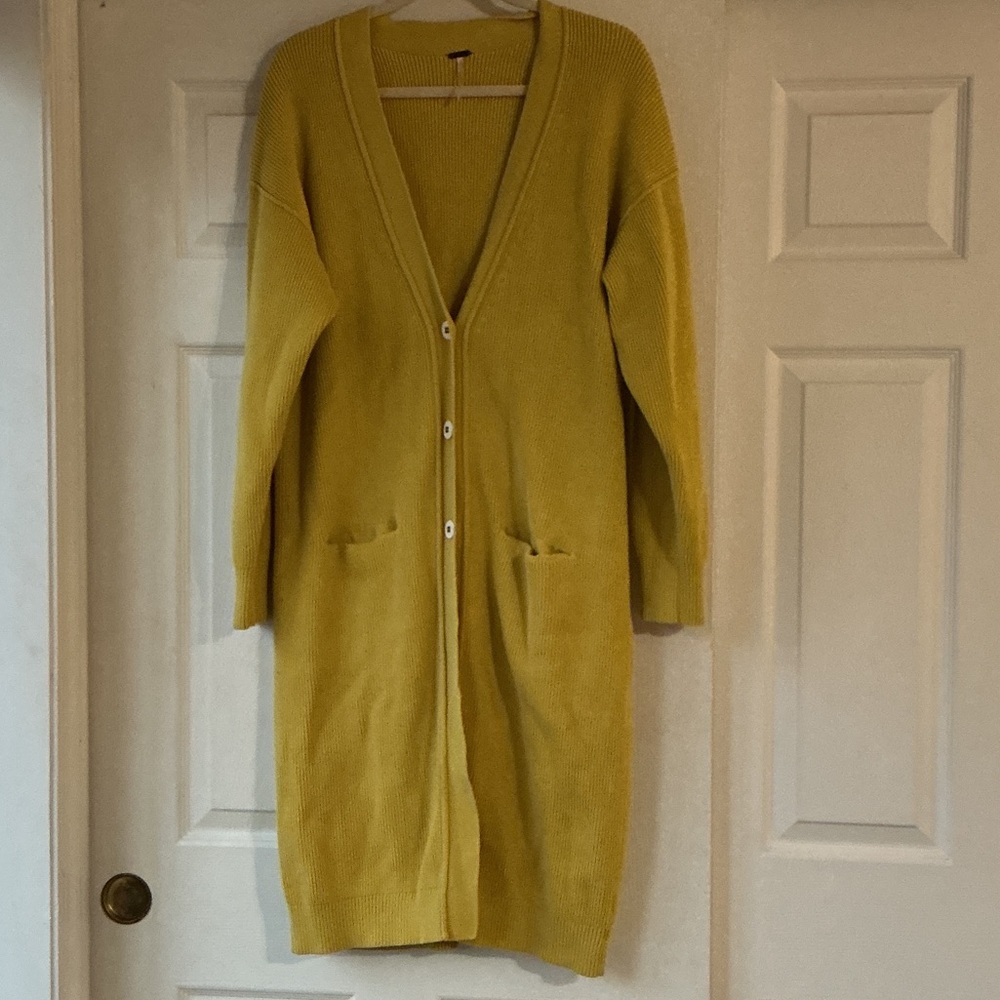 Pilcro Mustard Button-Up Cardigan Sweater